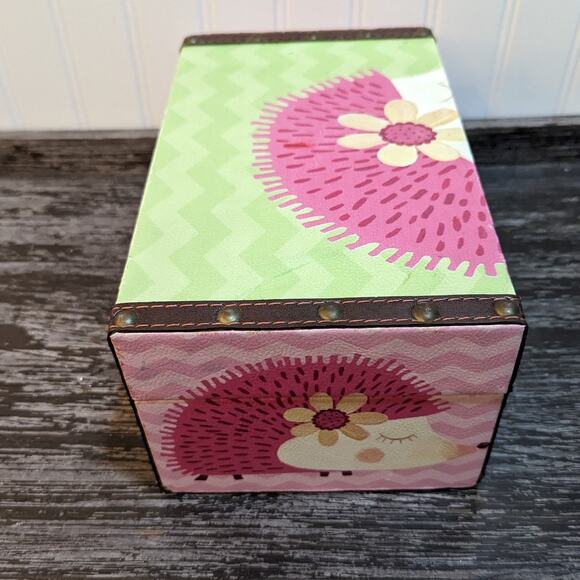 Decorative Kids Hedgehog Jewelry Box Green/Pink/Brown - Picture 3 of 6